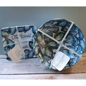 NWT Sigrid Olsen Melamine Oysters Salad Bowls & Appetizer Plates Set- Coastal